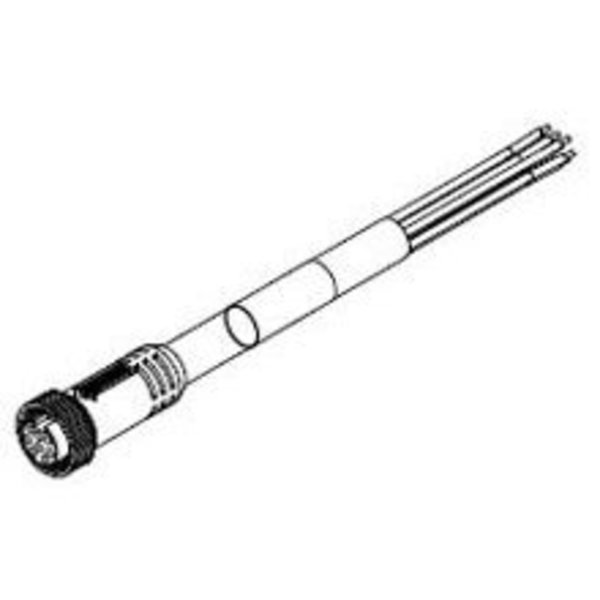 Woodhead Mini-Change B-Size Single-Ended Cordset, 8 Pole, Female (Straight) To Pigtail 208000A01F030
